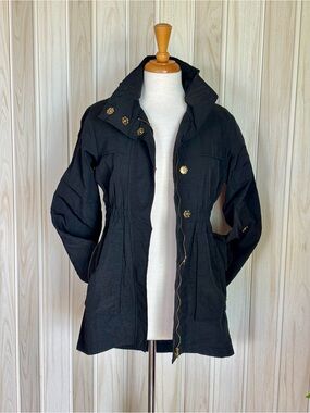 MILLARD FILLMORE Women's Black Utility Jacket with Gold Accents
